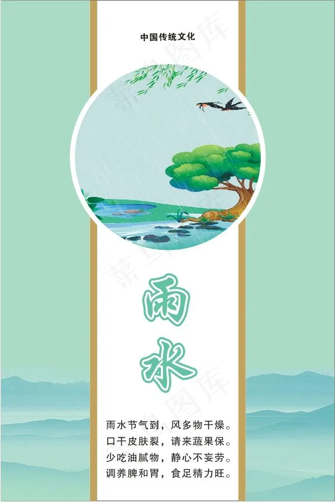 节气-雨水cdr矢量模版下载