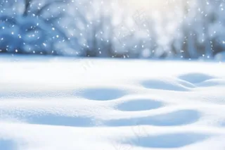 冬季下雪天白雪覆盖大地美景摄影图