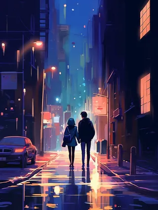 520情侣浪漫时刻主题插画