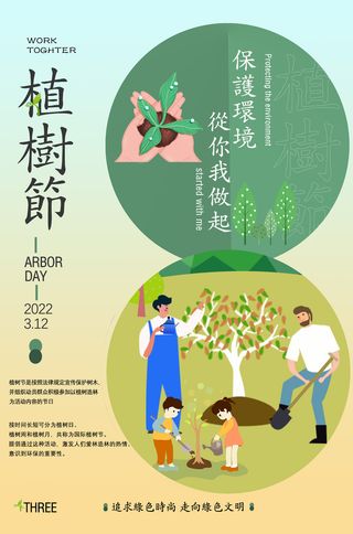 植树节/种树/保护环境 从我做起/2022/3.12/