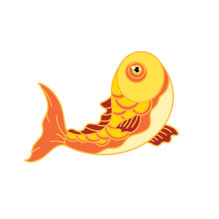 红黄色锦鲤免抠素材