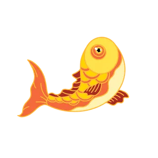 红黄色锦鲤免抠素材