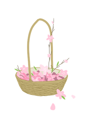 春天浪漫粉红色樱花手绘樱花梅花桃花花朵图片PNG免扣素材