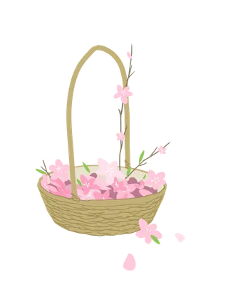 春天浪漫粉红色樱花手绘樱花梅花桃花花朵图片PNG免扣素材