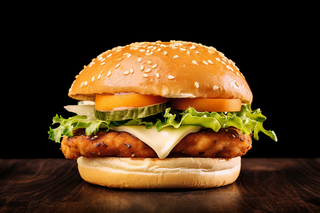 美味汉堡包美食摄影图