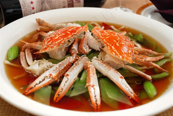 豉椒花蟹美食素材