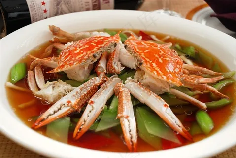 豉椒花蟹美食素材