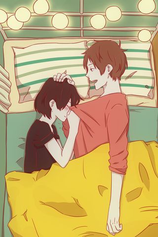 卡通温馨浪漫2月14七夕520情侣拥抱情人节主题插画海报PSD素材