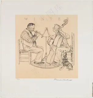 诺曼 · 洛克威尔手绘乐队装饰画