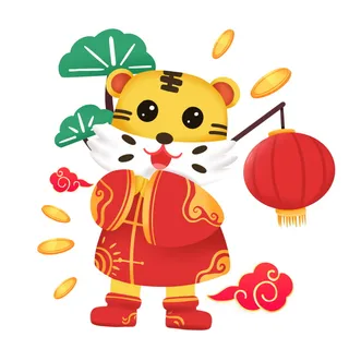 可爱虎年形象卡通新春