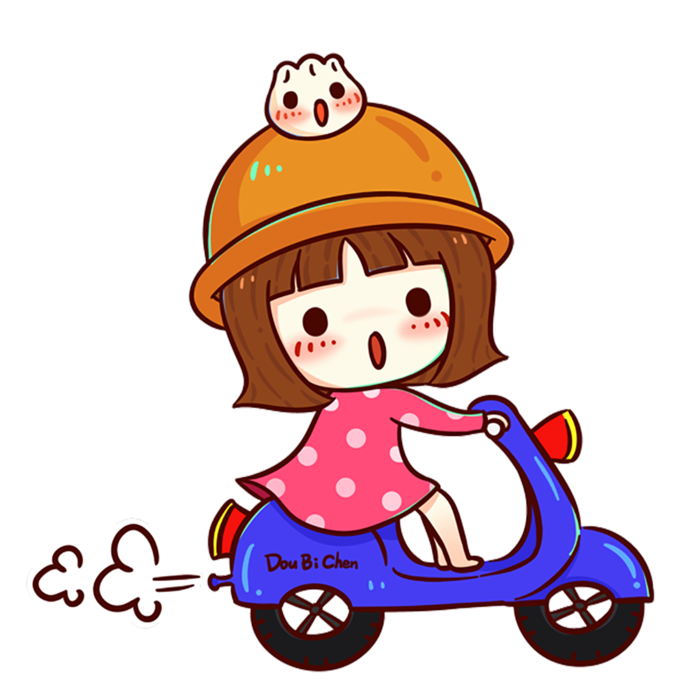 骑摩托卡通