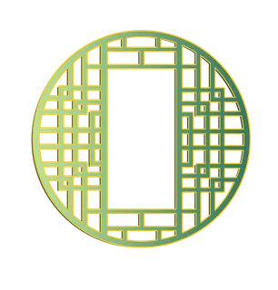 圆形中式雕花镂空窗户图案