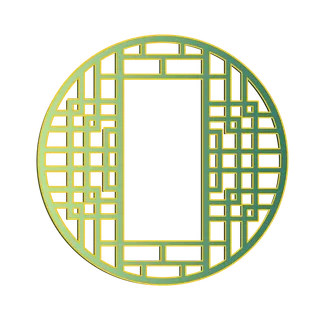 圆形中式雕花镂空窗户图案