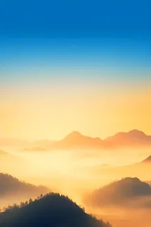 山脉蓝天渐变大气背景 山脉蓝天渐变大气背景