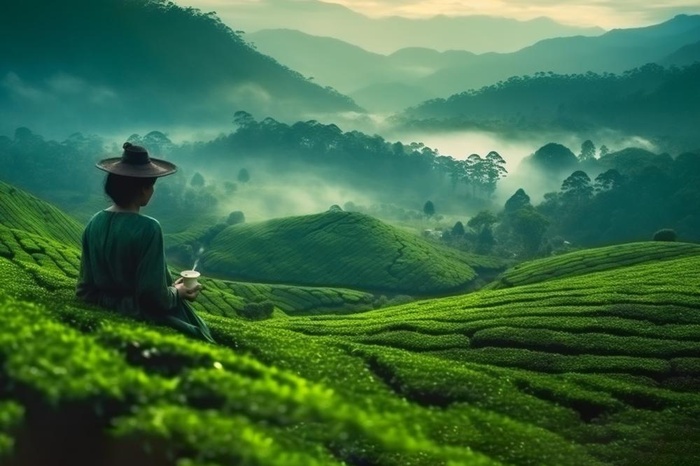 茶园自然风光山川背景