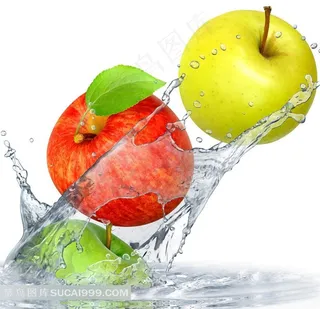 落入水中的水果图片