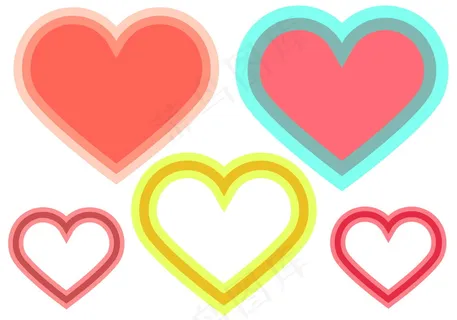 多彩心形颜色背景图片
