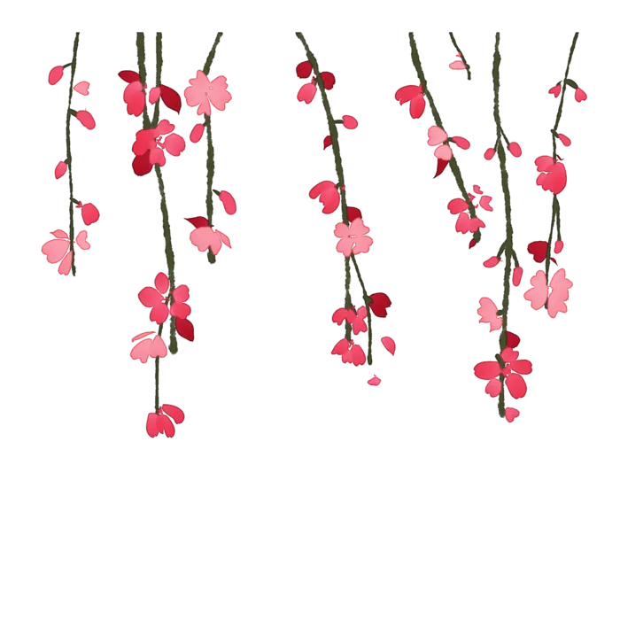 春天浪漫粉红色樱花手绘樱花梅花桃花花朵图片PNG免扣素材