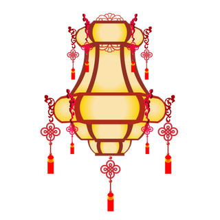 卡通手绘灯笼中秋节元宵节花灯新年海报元素PNG免扣PS素材