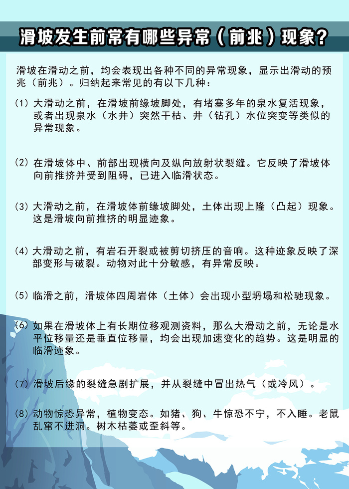 正确认识滑坡与崩塌应急灾害海报psd模版下载