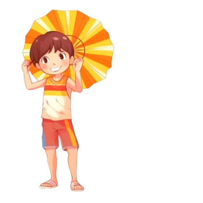 打伞的男孩免抠(1024x1024)