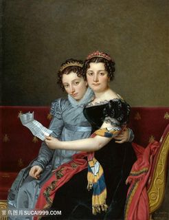 大卫油画母女沙发装饰画