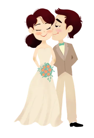 婚纱卡通人物婚礼白纱结婚婚纱摄影手绘