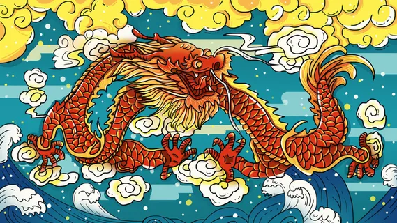 二月二龙抬头插画海报PSD文件 二月二龙抬头插画海报PSD文件