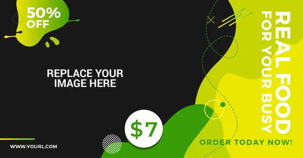 广告销售黑绿横幅素材