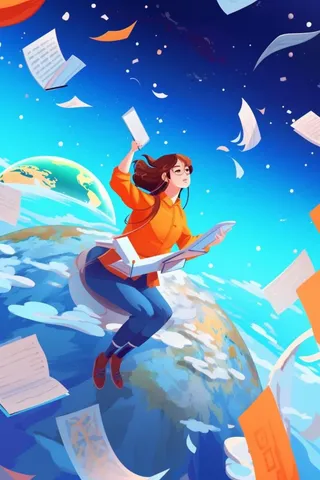 蓝色梦想太空穿越背景