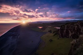 高清唯美日落晚霞海边山水风景图片