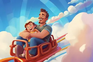 过山车游玩插画背景