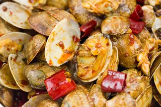 辣炒花蚬子辣椒海鲜