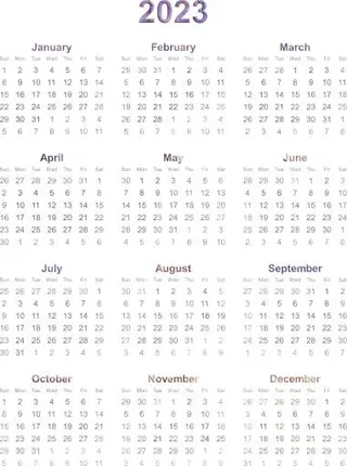 2023 年日历 PNG免抠