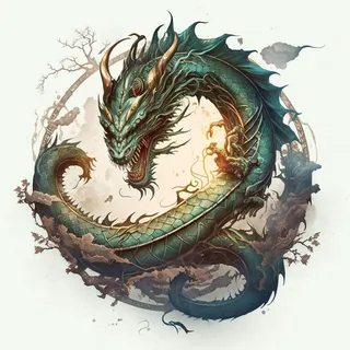 节日生肖龙，插画风格，红色，综合使用