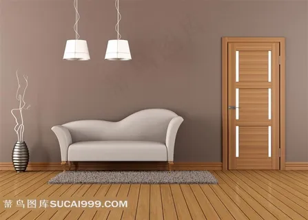 室内吊灯沙发地毯房门家居摄影高清图片