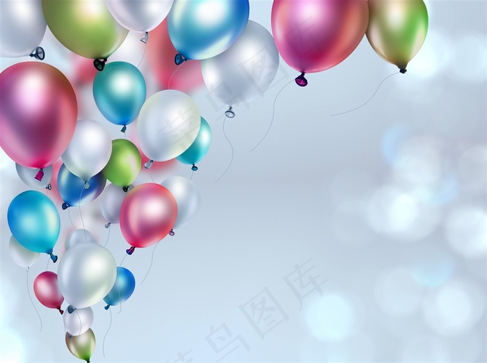 五彩气球海报背景高清摄影素材图片