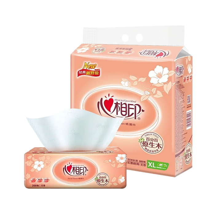 心相印 经典系列粉加大型XL码200抽x3包／提 4157超市商品白底图免抠实物摄影png格式图片透明底