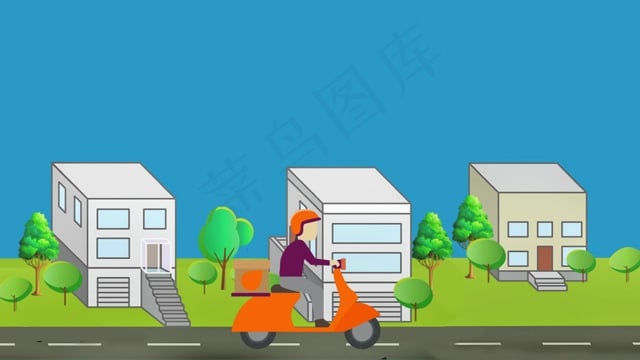 交付, 交货, 快递, 街, 城市, 工作, 驾驶员, 运输