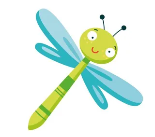 儿童节矢量卡通蜻蜓