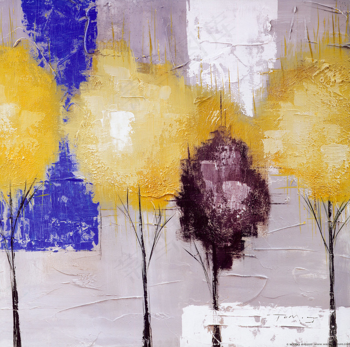 艺术水彩树高清插画