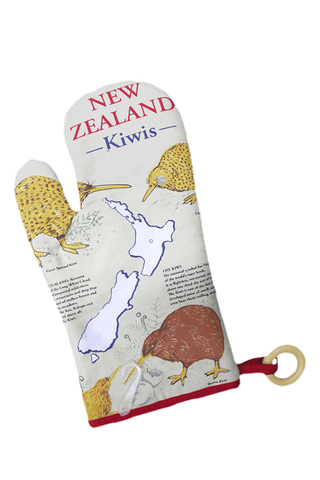 免扣素材带印花图案的微波防烫手套