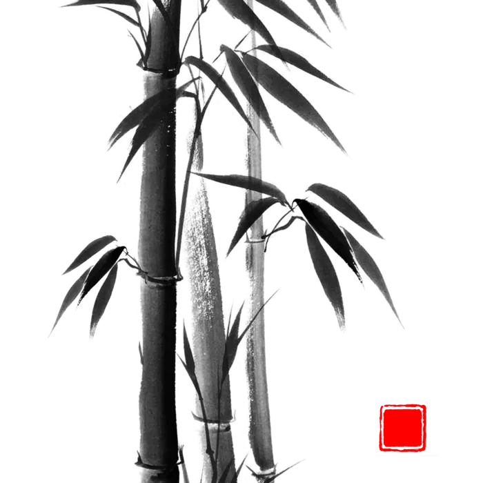 竹子水墨画中国风国画墨水书法竹子画