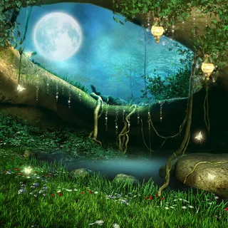 夜晚森林美景图片 夜晚森林美景图片