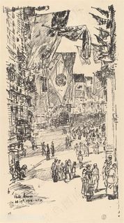 柴尔德素描街道风景画