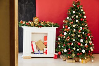 圣诞节圣诞壁炉圣诞树室内场景(85)