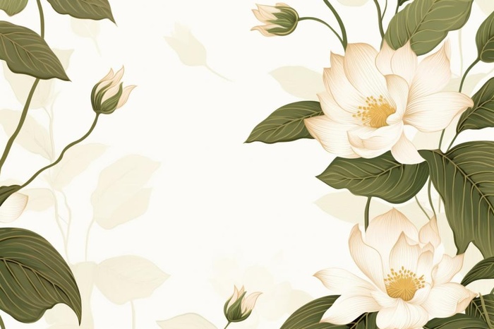 简洁淡雅荷花绿色清新背景