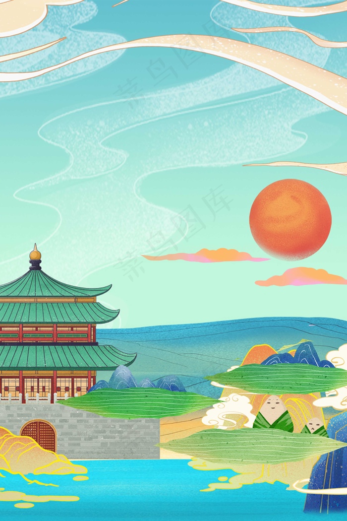 端午节海报背景 psd模版下载
