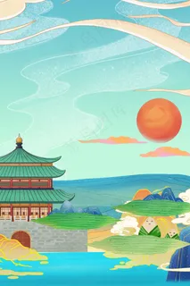 端午节海报背景  端午节海报背景