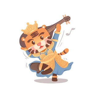 PNG免扣2022虎年新年春节元旦卡通老虎形象图片插画PSD设计素材